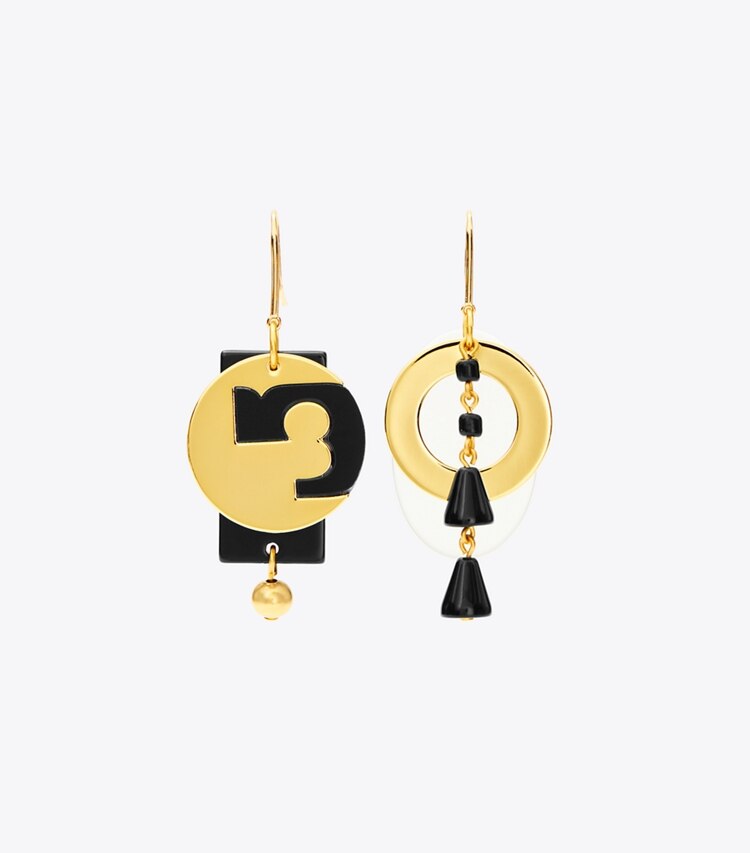 TORY BURCH WOMEN'S GALAXY DROP EARRING - Tory Gold / Black / Multi