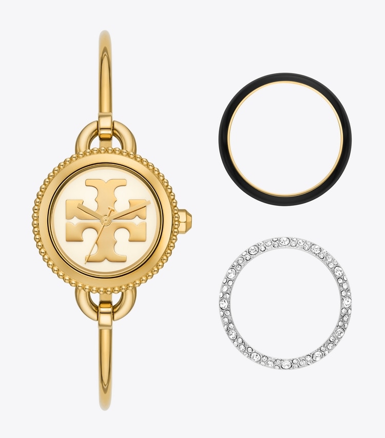 TORY BURCH WOMEN'S MILLER BANGLE WATCH, GOLD-TONE STAINLESS STEEL - Ivory/Gold/Multi Toprings