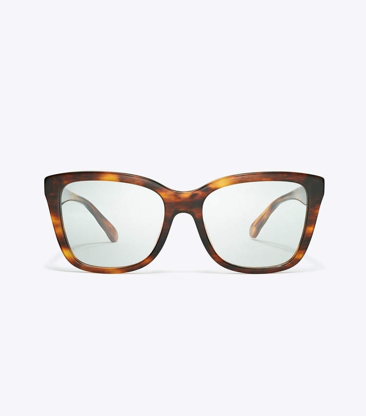 TORY BURCH WOMEN'S KIRA SQUARE EYEGLASSES - Dark Wood