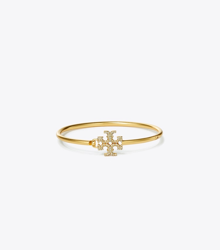 TORY BURCH WOMEN'S ELEANOR PAVe HINGED CUFF - Rolled Brass / Crystal