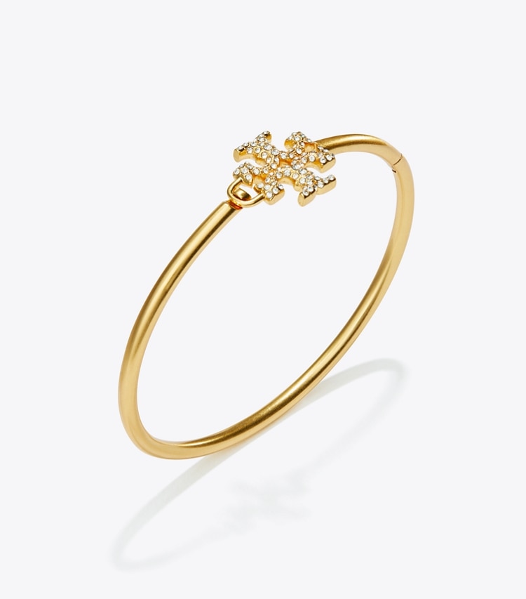 TORY BURCH WOMEN'S ELEANOR PAVe HINGED CUFF - Rolled Brass / Crystal
