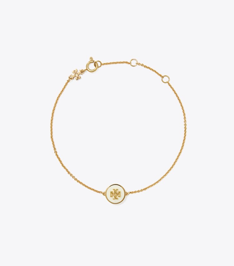 TORY BURCH WOMEN'S KIRA ENAMEL CHAIN BRACELET - Tory Gold / New Ivory