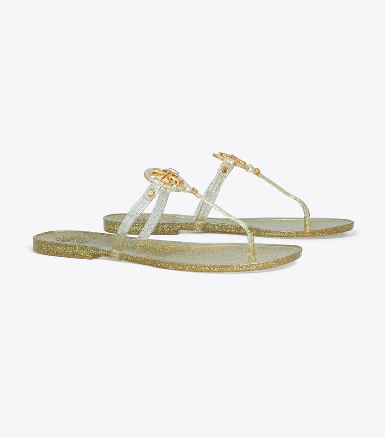 TORY BURCH WOMEN'S MINI MILLER JELLY SANDAL - Silver / Gold