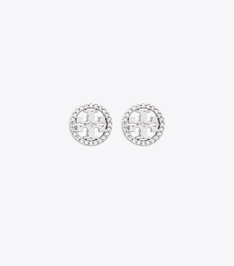 TORY BURCH WOMEN'S MILLER PAVe STUD EARRING - Tory Silver/Crystal