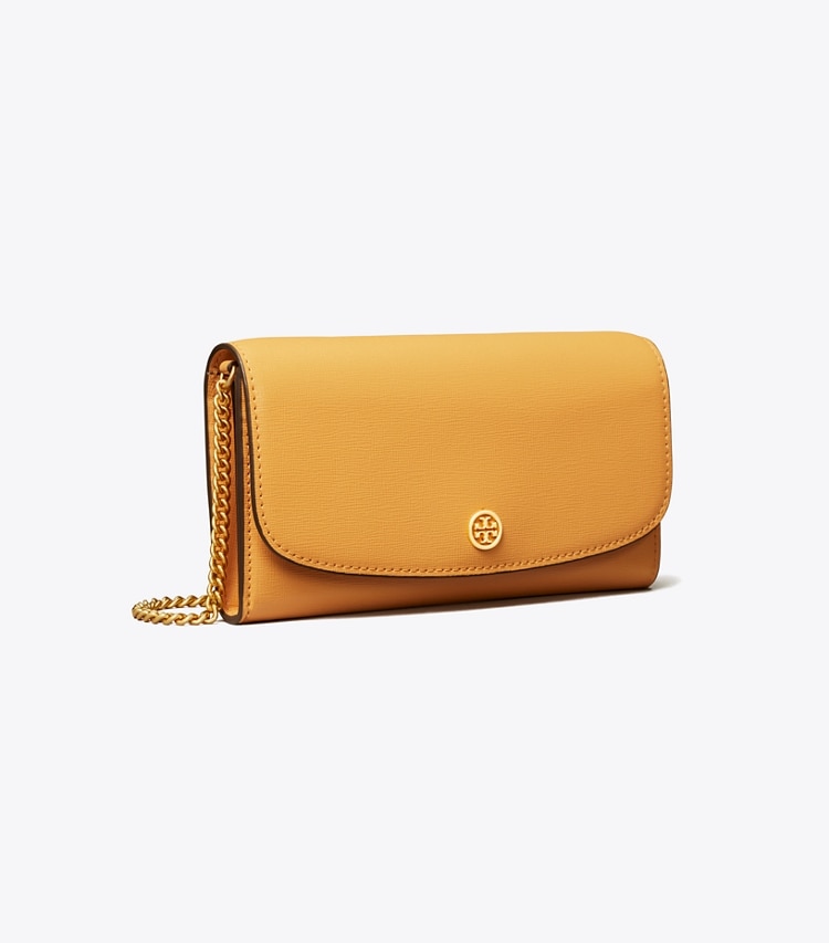 TORY BURCH WOMEN'S ROBINSON CHAIN WALLET - English Ochre