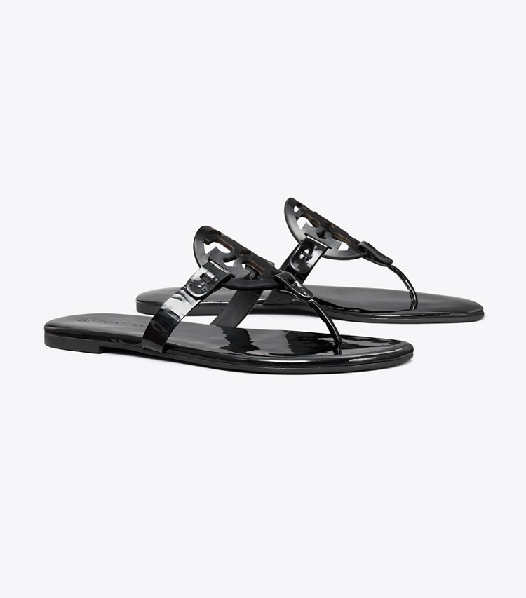 TORY BURCH WOMEN'S MILLER SOFT PATENT SANDAL - Perfect Black