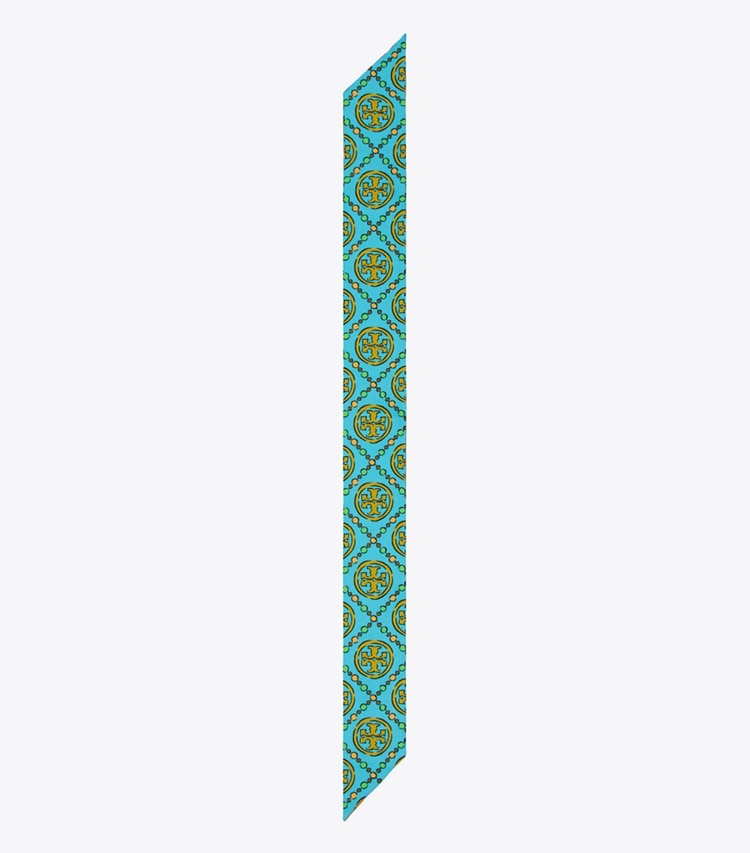 TORY BURCH WOMEN'S T MONOGRAM RIBBON TIE - Bright Blue