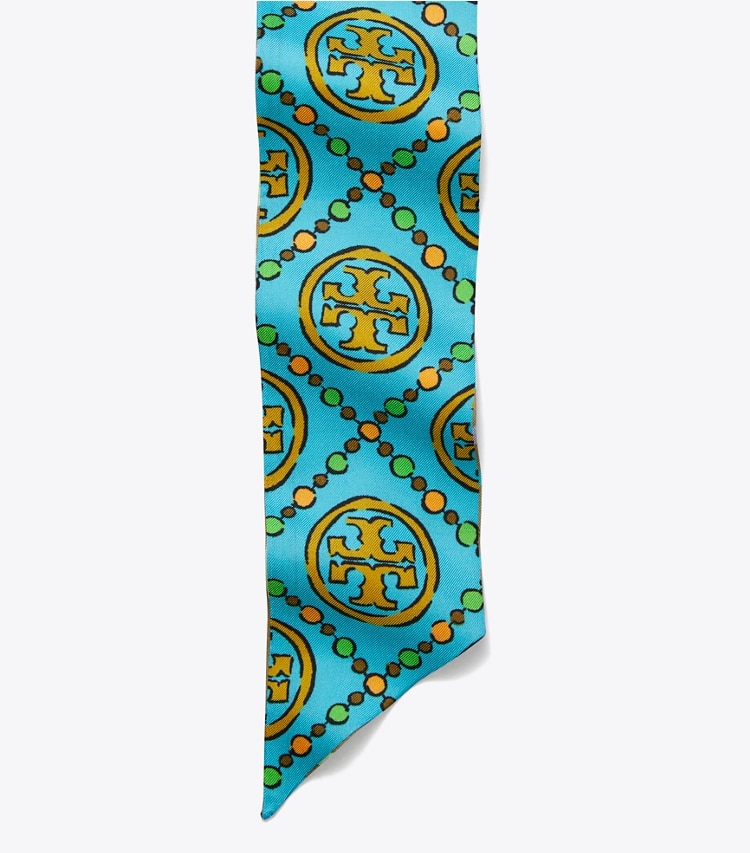 TORY BURCH WOMEN'S T MONOGRAM RIBBON TIE - Bright Blue