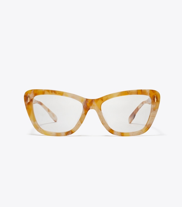 TORY BURCH WOMEN'S MILLER BUTTERFLY EYEGLASSES - Honey Tortoise