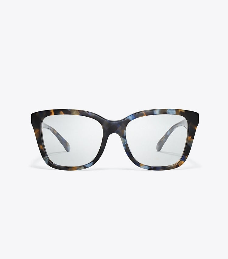 TORY BURCH WOMEN'S KIRA SQUARE EYEGLASSES - Blue Tortoise