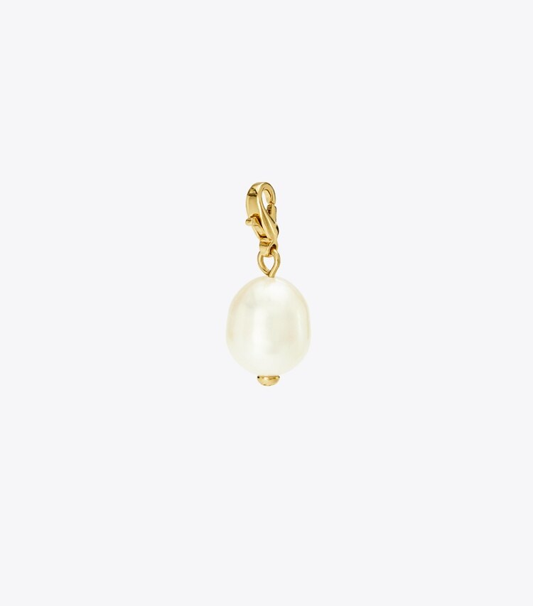 TORY BURCH WOMEN'S PEARL CHARM - Tory Gold / Cream