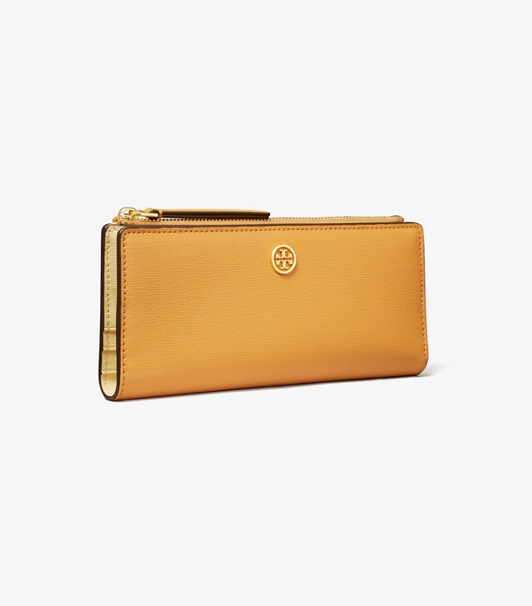 TORY BURCH WOMEN'S ROBINSON ZIP SLIM WALLET - English Ochre