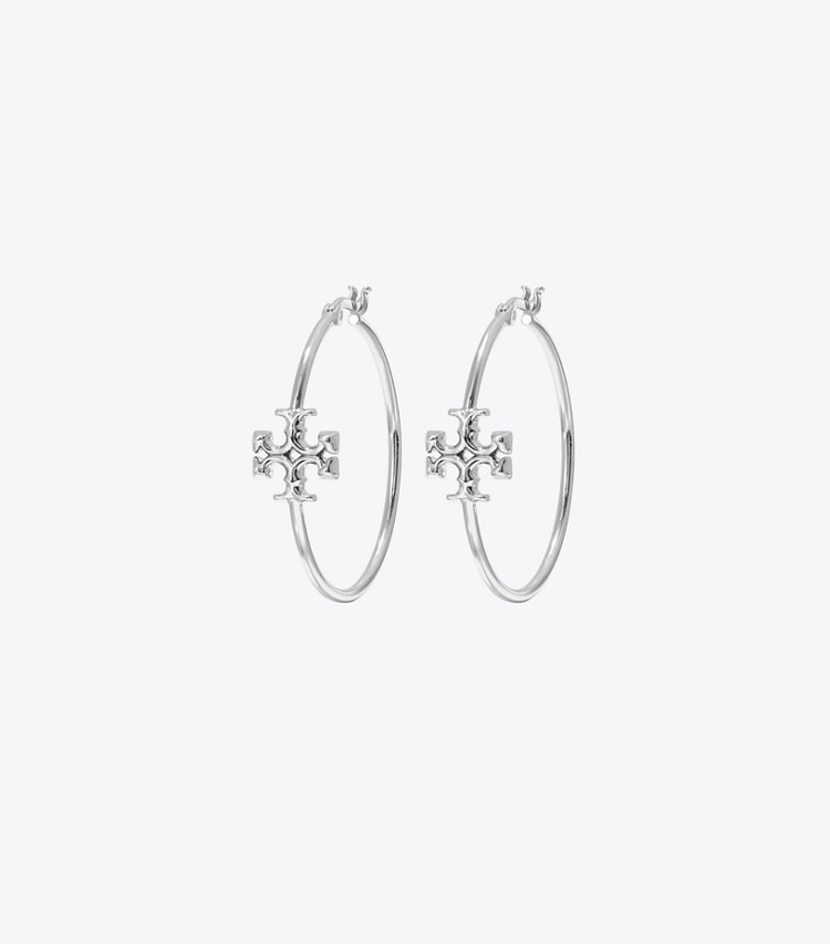 TORY BURCH WOMEN'S ELEANOR HOOP EARRING - Tory Silver