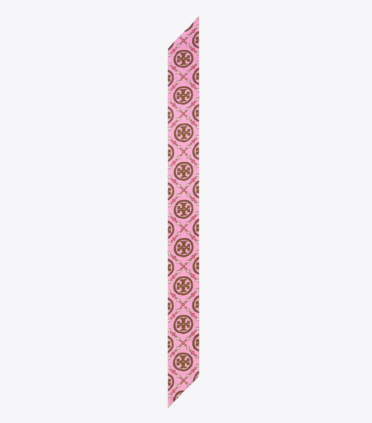 TORY BURCH WOMEN'S T MONOGRAM RIBBON TIE - Bright Pink