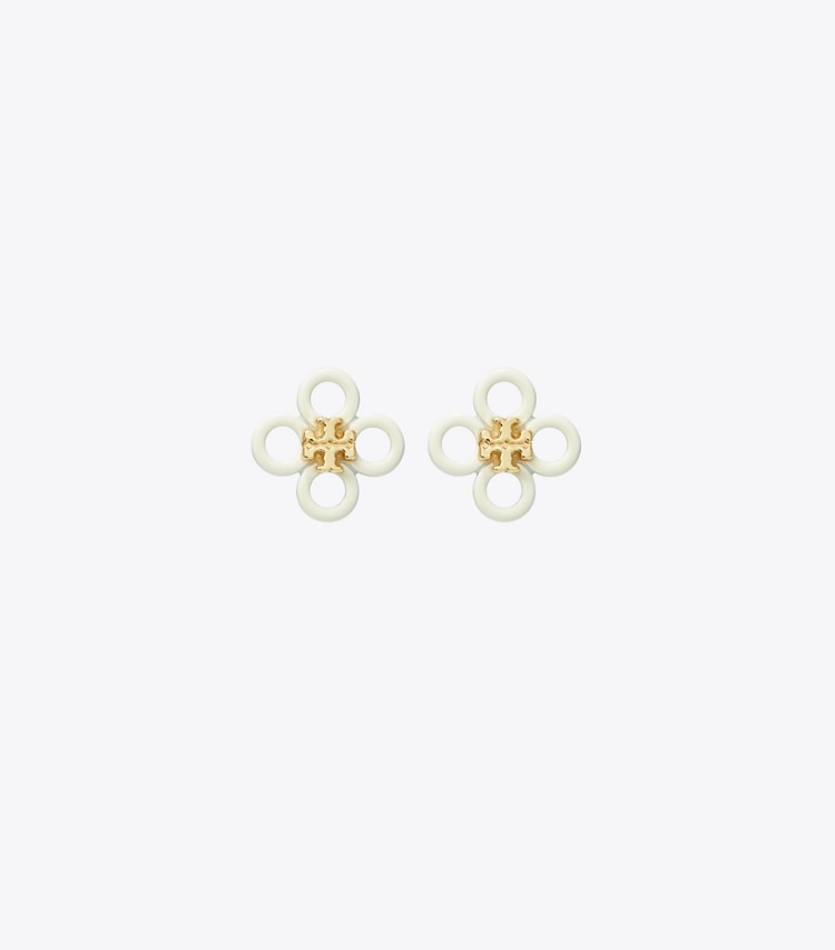 TORY BURCH WOMEN'S SMALL KIRA CLOVER STUD - Tory Gold / New Ivory