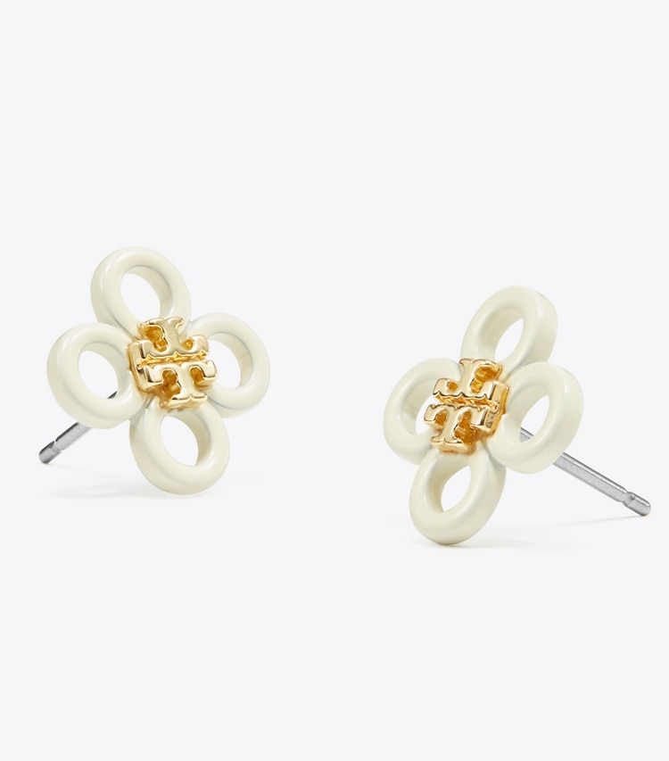 TORY BURCH WOMEN'S SMALL KIRA CLOVER STUD - Tory Gold / New Ivory