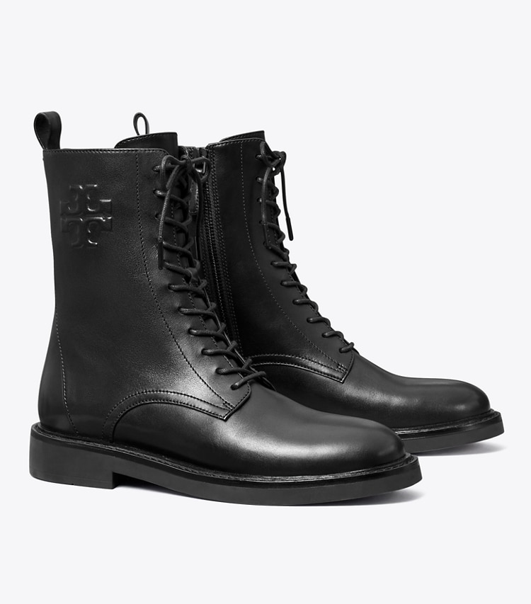TORY BURCH WOMEN'S DOUBLE T COMBAT BOOT - Perfect Black